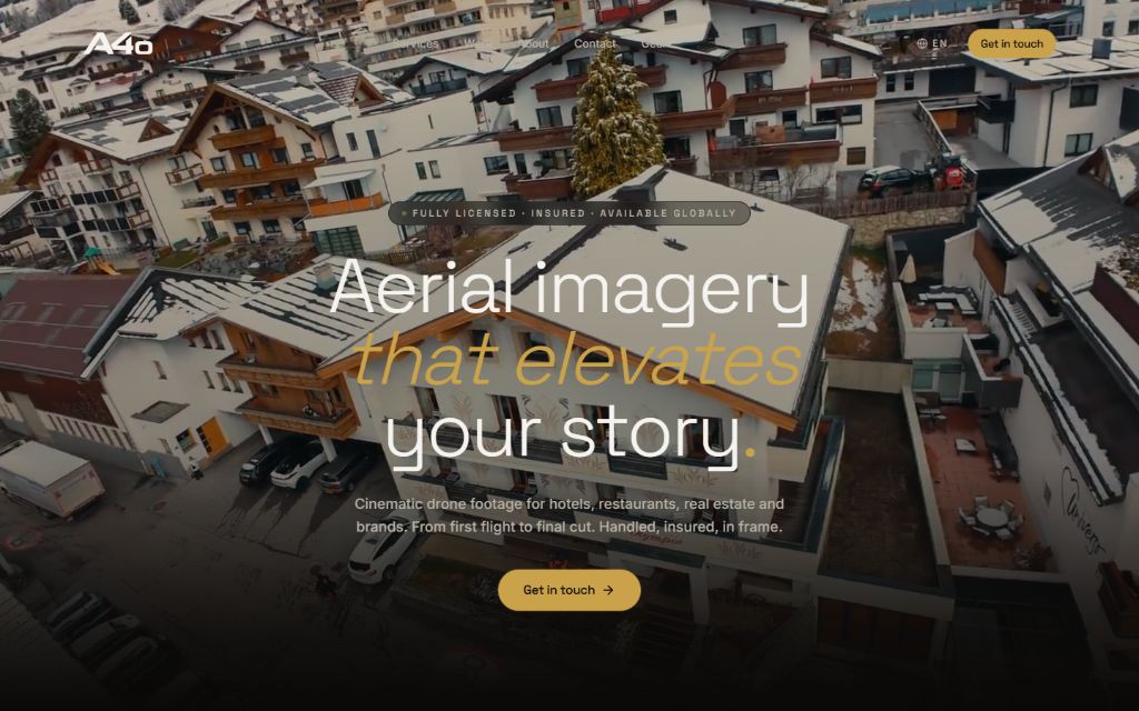 Website van A4o Drone Solutions, gemaakt door Meetflows