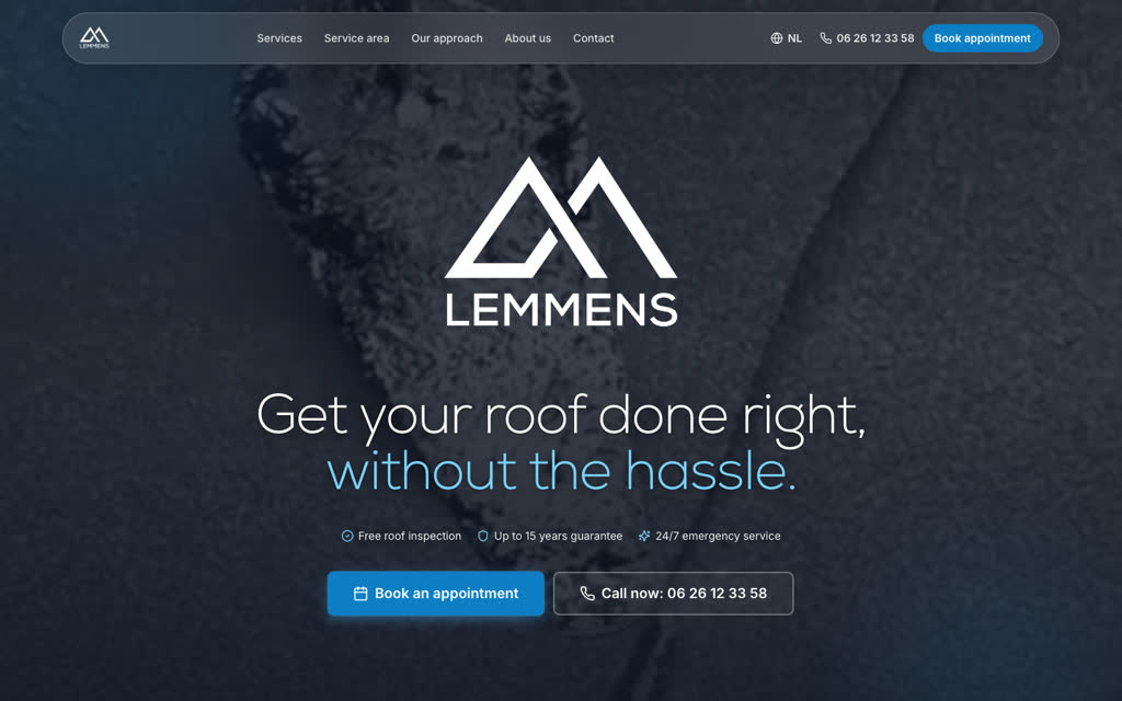 Dakspecialist Lemmens — website by Meetflows