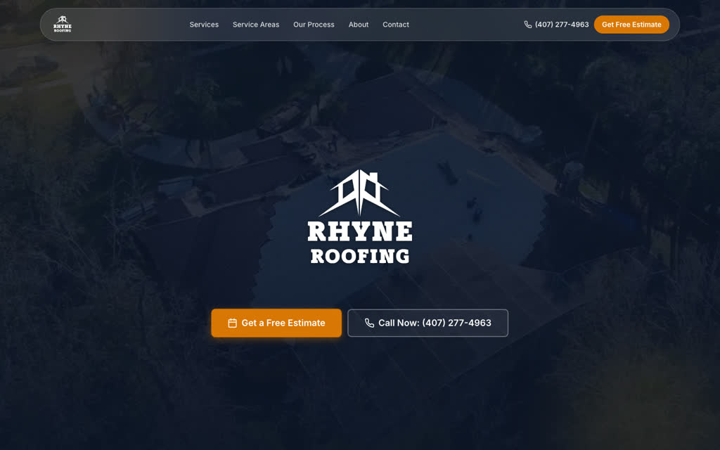 Rhyne Roofing — website by Meetflows