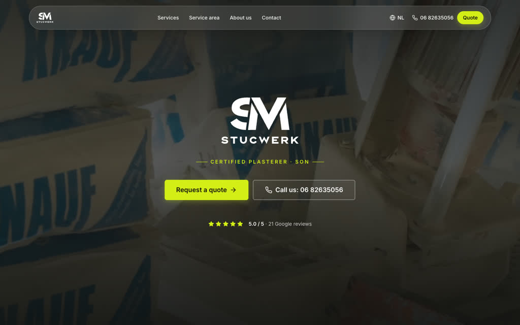SVM Stucwerk — website by Meetflows
